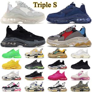 triple s hommes femmes designer chaussures de sport de luxe semelle transparente baskets noir blanc rouge néon vert rose violet mens baskets de plein air tennis