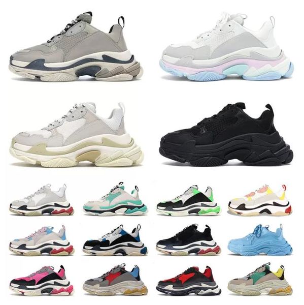 triple s hommes femmes chaussures de course baskets à plateforme de luxe semelle transparente noir blanc beige sarcelle bleu Bred rouge rose baskets pour hommes Jogging marche mode