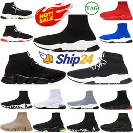 Triple s Outdoor Casual Shoes For Men Dames Sock Shoes Speed Trainer Designer Sneakers Triple Black Witbruin blauw Clear Sole Sole Mens Dames Outdoor Sports Trainers