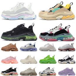 Triple S Scarpe Crystal Bottoms Mens Womens Casual Schoenen Luxe Designer Parijs 17FW Sneakers 2021 Fashion Vintage Papa Platform Flat Trainers