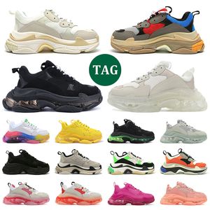 Triple s Sneaker Diseñador de lujo Zapatos casuales Hombres Mujeres Negro Blanco Azul Rojo Verde Amarillo Criado Plataforma para hombre Entrenador