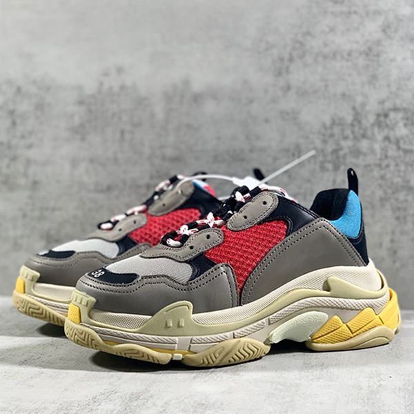 Triple s Sneaker hombres mujeres zapatos de diseño Malla de espuma doble zapatos deportivos al aire libre Plataforma antideslizante suela resistente al desgaste amantes Zapatillas de deporte M1000 TAMAÑO 35 46