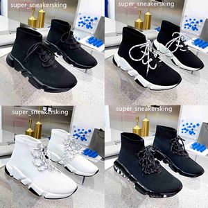 Triple S Sneakers Designer Hommes Femmes Speed Trainers Knit Platform Chaussures Lace Up Trainer avec la taille de la boîte 35-46