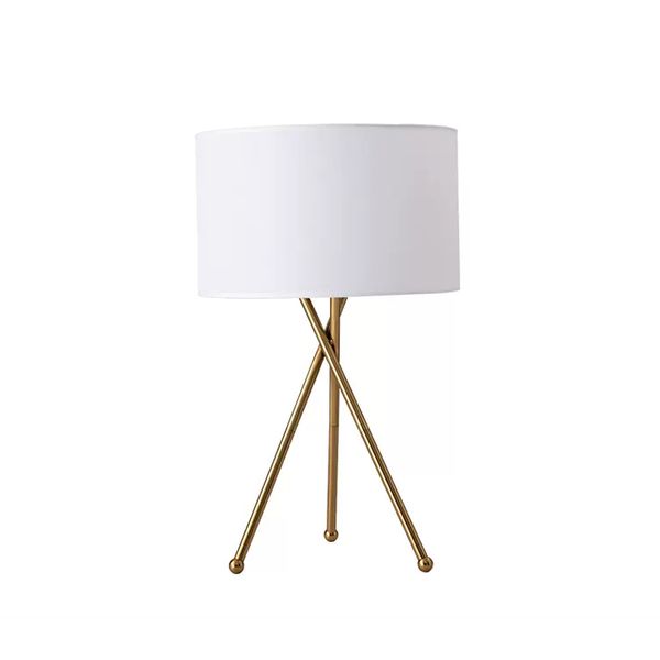 Lampe de bureau trépied luxe lampe de table fantaisie de style américain avec abat-jour en tissu 35cm largeur 55cm hauteur pour hôtel maison salon chambre chevet bureau décor