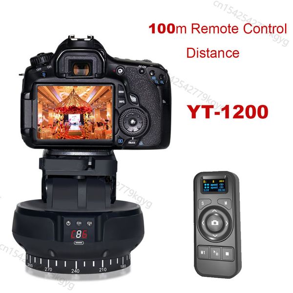 Têtes de trépied YT-1200 Tête panoramique rotative motorisée automatique Télécommande Pan Tilt Stabilisateur de tête de trépied vidéo pour la prise de vue vidéo 230419