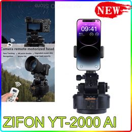 Statiefkoppen ZIFON YT-2000 AI Face Track YT-1200 Rotatie Panoramische afstandsbediening Pan Tilt Gemotoriseerd statief Elektrische kop voor telefoons Camera's 230904