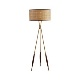 Lampadaire sur pied trépied style asiatique rétro luxe rotin abat-jour lampadaire 45cm largeur 132cm hauteur pour hôtel maison salon chambre bureau décor