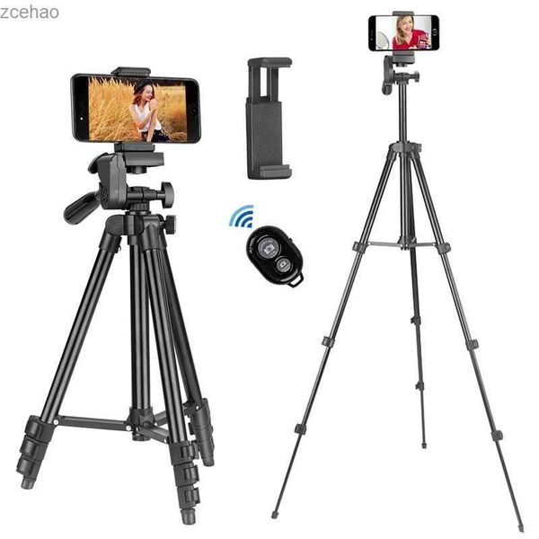 Trépieds Trépied d'appareil photo léger de 103cm, pour appareil photo Mobile SLR, support de caméra de bureau compatible Bluetooth, monopode pour SmartphoneL240115