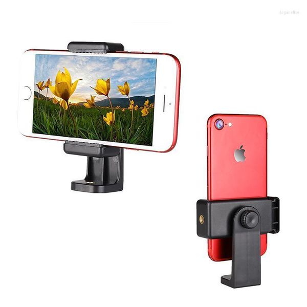 Trípodes Rotación de 360 grados Soporte para teléfono celular Adaptador de soporte de montaje con clip para teléfonos móviles Soporte para trípode para teléfono inteligente Selfie Stick Loga22