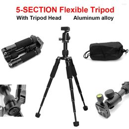 Tripods 5-secties flexibel statief met 360 graden kop 51 cm 771G opvouwbare lichtgewicht tafelvideo Mini voor camera's