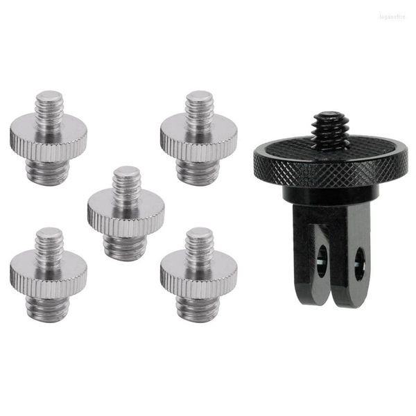 Trépieds 5pc 1/4 pouces mâle à 3/8 adaptateur de vis fileté avec support de caméra pour conversion 1/4-20