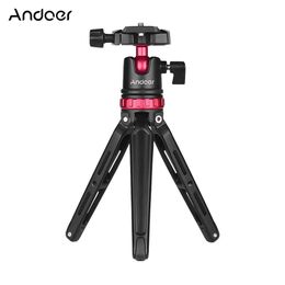 Statieven Andoer Mini Desktop Tafelblad Statief voor Camera Smartphone Balhoofd QR Plaat voor Canon Nikon Sony DSLR voor GoPro Hero 6/5/4/3 +