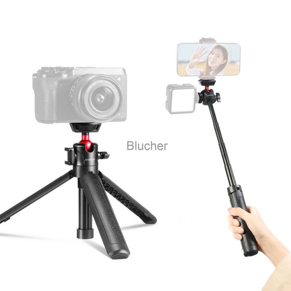 Trípodes Andoer MT16 trípode retráctil selfie stick 4 secciones 44 cm cabeza de bola zapatos fríos 14 tornillos para teléfono cámara micrófono luz LED x0724