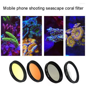 Trípodes Acuario Smartphone Filtro de lente de cámara 4 en 1 Kit Amarillo Naranja para Coral Reef Pography