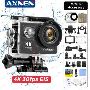 Statief Axnen H9R H9 Actie Camera Ultra HD 4K 30fps 1080p 60fps WiFi 2 inch 170D onderwater Waterdichte helmvideo -opname Sport Cam