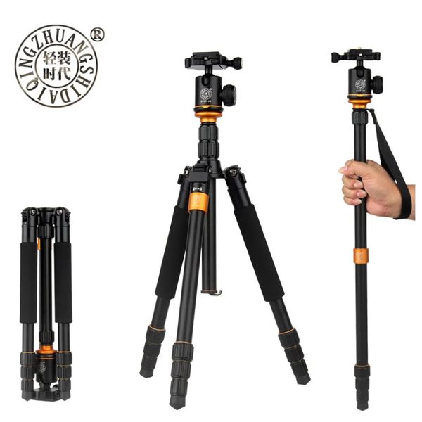 Trípodes Beike QZSD Q999S Kit de trípode de aleación de aluminio portátil profesional Pographic Monopod Stand Ball Head para cámara DSLR de viaje 231006