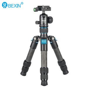 Trépieds bexin fibre de carbone en carbone portable Tripode stand de voyage léger table de table vidéo mini-trépied avec une tête de balle à 360 degrés pour la caméra dslr