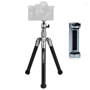Tripods Coman Portable Desktop Camera Tripod Standing met telefoonclip voor DSLR Selfie Vlogging Live Broadcast