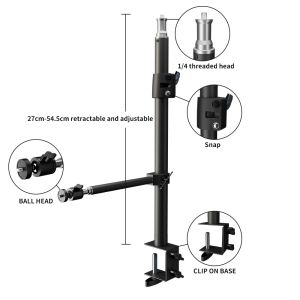 Tripods Desk C Stand met flexibele hulphulling armbevestiging overhead camera webcam tabel cclamp ring licht beugel