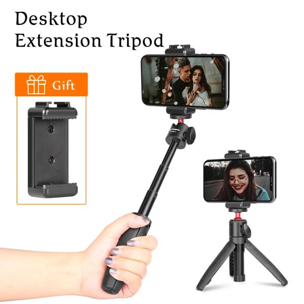 Les trépieds étendent le trépied selfie stick dimmable LED Video Camera RGB Light Bluetooth Vlog Trépied Kit YouTube Live Conference Light Kit