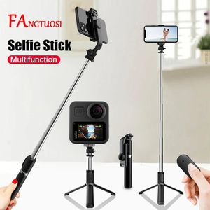 Trépieds Fangtuosi Bluetooth Selfie Stick Trépied Mini 4 en 1 Selfie Stick Support de Rotation à 360 ° pour Smartphones pour caméra d'action Gopro