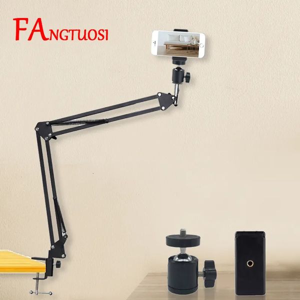Trépieds FANGTUOSI téléphone caméra trépied Table support ensemble photographie réglable avec support pour Nikon LED anneau lumière 231018