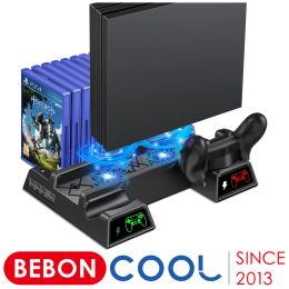 Statief voor PS4/PS4 Slim/PS4 Pro Vertical Cooling Stand met fan Dual Controller Charger Charging Station voor Sony PlayStation 4 Cooler