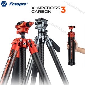 Tripods Fotopro XAircross 3 Carbon fiber Extendable Tripod Lightweight Travel with Ball Head Professional Stand For DSLR Camera Slider 231006