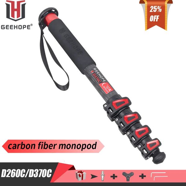 Trípodes GEEHOPE D260C370C Monopod de viaje portátil de fibra de carbono profesional Altura máxima 160169 cm para cámara digital DSLR Videocámara 231006