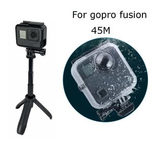 Statieven Go Pro Fusion Mini statiefbevestiging + 45M onderwater waterdichte behuizing voor GoPro fusion 360 videocamera Duikbehuizing Accessoires