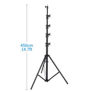 Tripods verbeterden 4,8 m zware impact luchtkussens Video Studio Light Stand, telescopische ondersteuning in het midden, stabieler