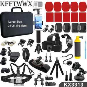 Statieven KFFTWWX Accessoires Kit voor Gopro Hero 11 10 9 Zwart 8 7 6 5 4 3 Statiefbevestiging voor SJCAM SJ4000 Yi DBPOWER AKASO EKEN Osmo Action