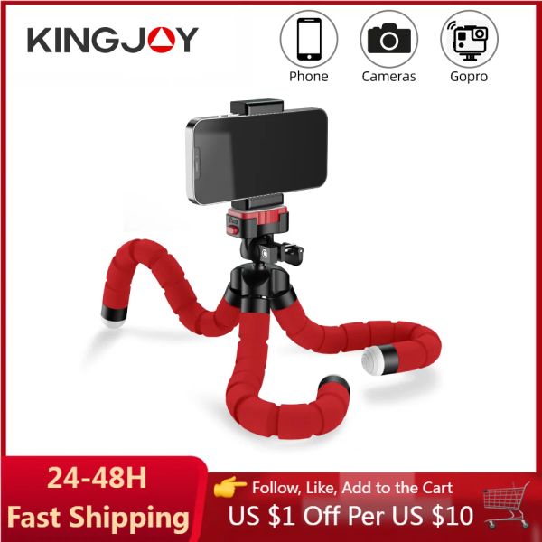 Trépieds kingjoy mini trépied Octopus Tripe de table mobile flexible support supporte celle pour le stand de smartphone de caméra de téléphone GoPro KT600S