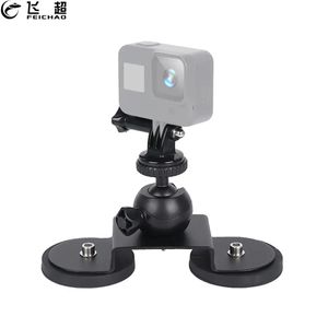 Trépieds Adaptateur de trépied à montage magnétique, ventouse à faible Angle, support de téléphone de voiture à tête sphérique 360 pour GoPro /Insta360 pour DJI Action 2