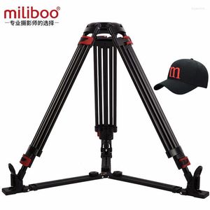 Trépieds Miliboo MTT609A Sans tête Trépied en aluminium portable pour caméscope professionnel Caméra vidéo/DSLR Stand Extension au sol Loga22
