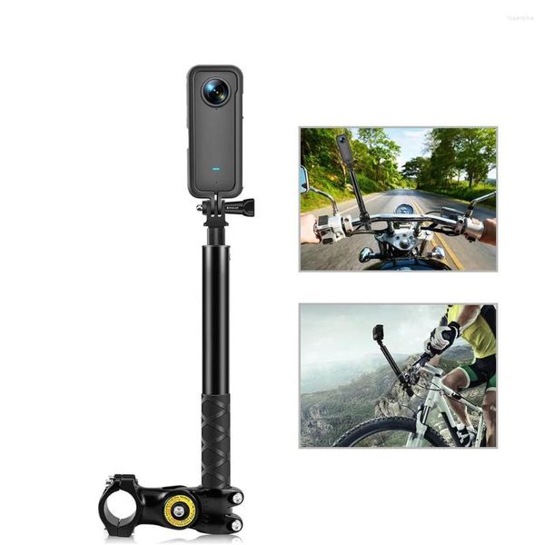 Trípodes motocicleta bicicleta manillar accesorio montaje cámara soporte adaptador monopié soporte para Insta 360 X3/ONE X2/ONE R/ONE RS