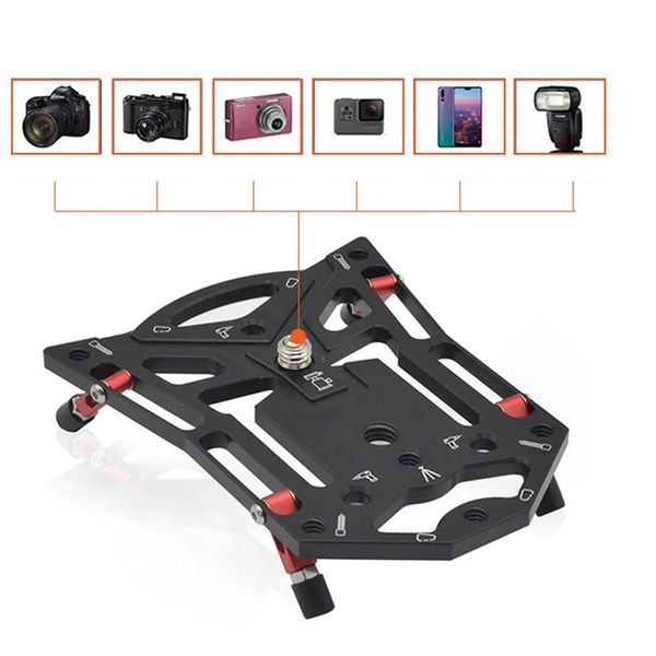 Trépieds support de caméra multifonctionnel pour caméra Gopro, Base de trépied plate Stable à dégagement rapide pour téléphone appareil photo SLR, pièces de photographie