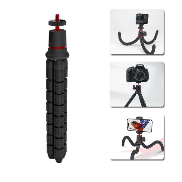 Trépieds Octopus Trépied trépied dslr stand de selfie avec tête de balle pour smartphone gopro héros dji caméra d'action vlog trépied portable