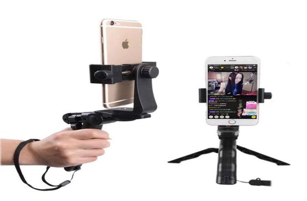 Trépieds Téléphone Handheld Stabilizer Pistol Hand Grip Streaming Streaming Mount Periscope Video