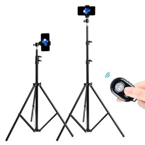 Trípodes portátiles 160 cm Selfie Selfie fuerte Photo Photo Soporte para la lámpara de anillo de cámara digital de teléfonos móviles con remoto Bluetooth