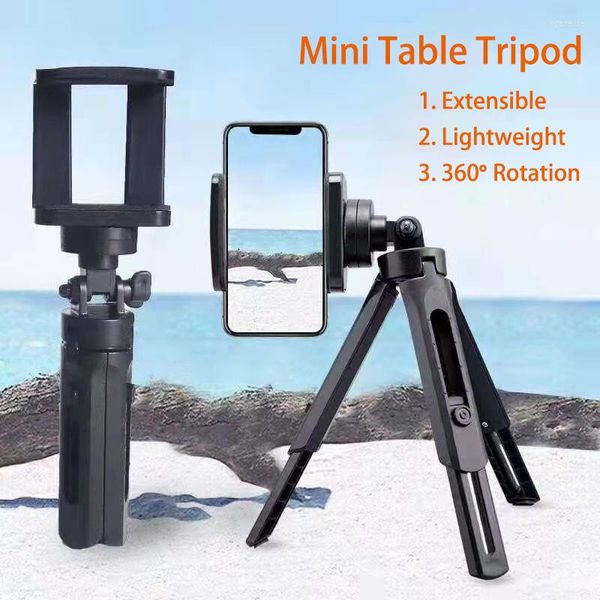 Trépieds Mini trépied portable pour appareil photo DSLR table de bureau avec clip de téléphone