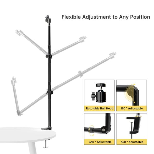 Trépieds Sh Flexible Threesection Métal Bracket Bracket 2 kg Capacité de charge avec tête de bille Long Amm Camera Aluminium Stand