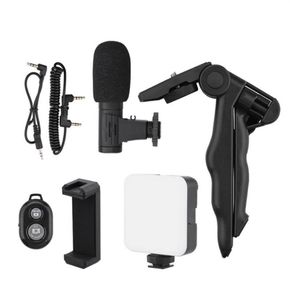 Tripods smartphone vlogs kit video -opnameapparatuur met statiefvullichtslicht voor cameratelefoon vlogger kits290k9073715