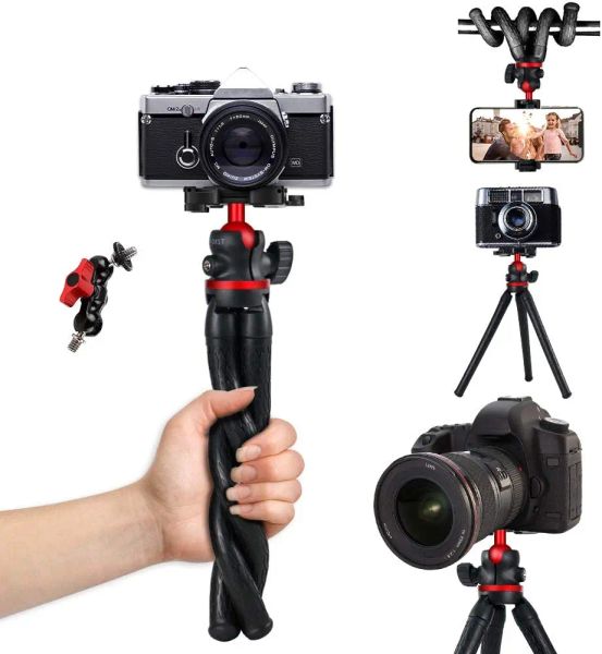 Trípodes viajes portátiles de pulpo flexible trípode trípode smartphip sin espejo compacto gopro slr dslr vlog extender 1/4 tornillo para brazo mágico