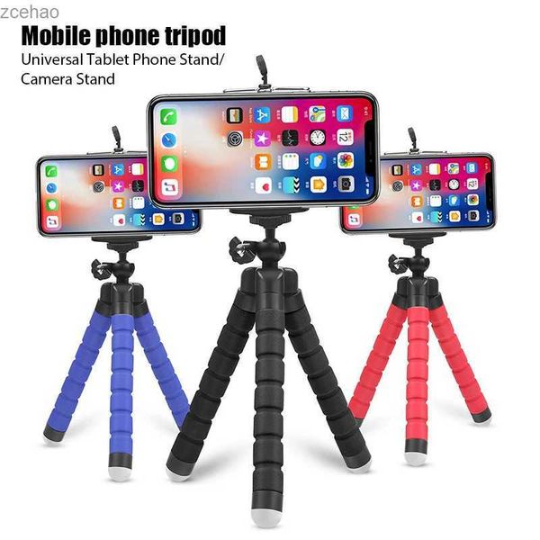 Trépieds Trépieds pour téléphone portable support de caméra Clip Smartphone Tripe support éponge Flexible poulpe Mini trépied support pour téléphone CameraL240115