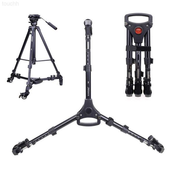 Trípodes Trípodes Yunteng 900 Profesional Po Ruedas de aluminio Polea Cámara DSLR plegable universal Soporte de base rodante Carga máxima 15 kg 221017 L230912