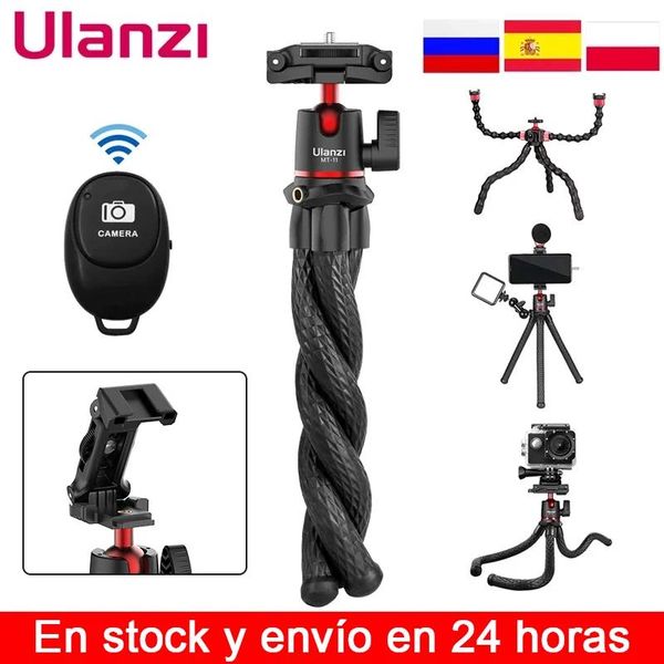 Trípodes Ulanzi Mt11 Octopus Trípode flexible para teléfono Slr Dslr Gopro Trípode para cámara Extender tornillo de 1/4 '' con clip para teléfono con zapata fría y rótula