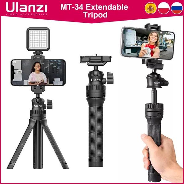 Trípodes Ulanzi Mt34 Extend Trípode 360 Cabezal de bola ajustable 2 en 1 Soporte de abrazadera para teléfono Smartphone Dslr Slr Trípode para Iphone 12 Pro Max 11