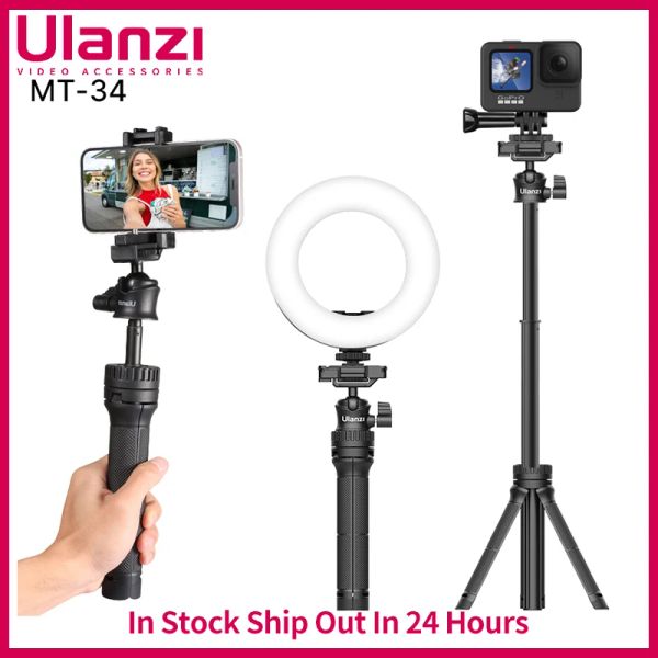 Trépieds Ulanzi MT34 Trépied extensible pour le téléphone Gopro 3 en 1 Trépied Stick Selfie avec support de téléphone à 360 °