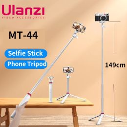 TRIPODS ULANZI MT44 1.46m verleng selfie stick statief statief met telefoonklem voor camera's mobiele telefoon Samsung iPhone Huawei Xiaomi Stand